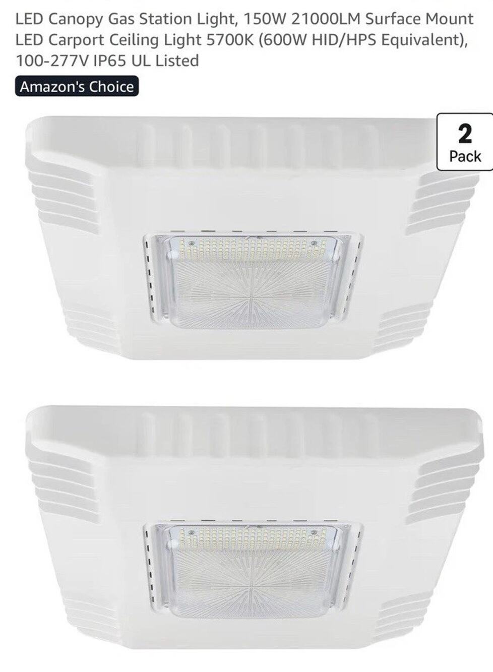 Gas station canopy LED lights 150 Watts (Set Of 2)